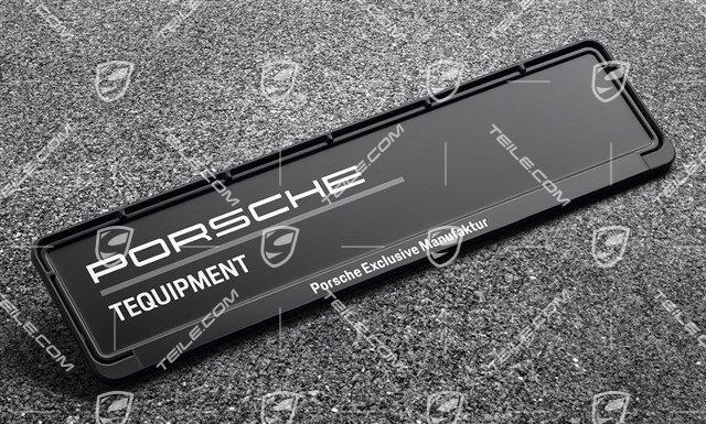 Kennzeichenhalter, Schriftzug "Porsche Exclusive Manufaktur" Kennzeichenhalter, Schriftzug "Porsche Exclusive Manufaktur"