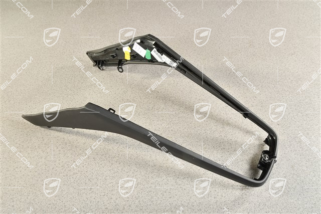 Centre console cover set, Lateral, Leather Black, L+R