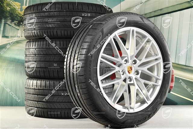21-inch Cayenne Coupe RS Spyder Design summer wheel set, rims 9,5J x 21 ET46 + 11,0J x 21 ET49 + Pirelli P Zero summer tyres 285/45 R21 + 315/40 R21, with TPMS