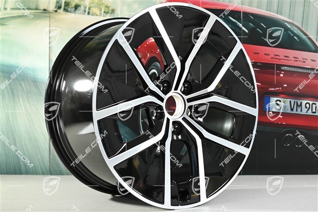 21" Felga Aero Design 11J x 21 ET59, czarny wysoki połysk + frezowana powierzchnia