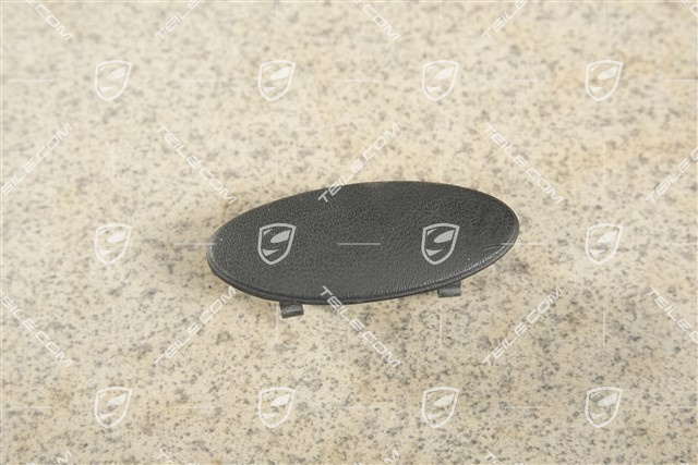 Cover, Headlight range control, Leather, Black, L