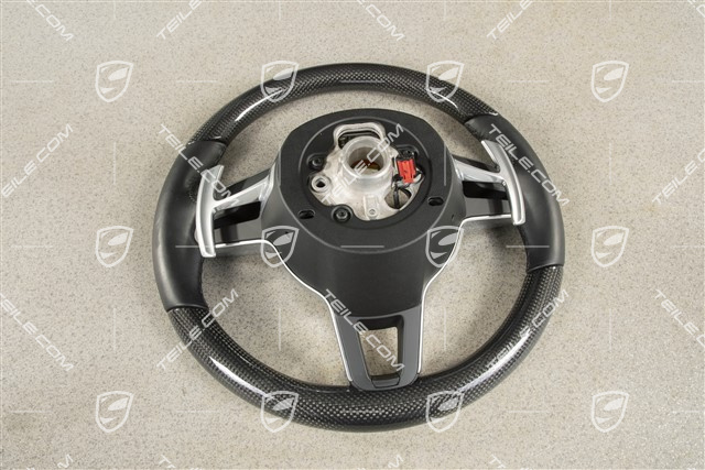 Multifunction steering wheel, PDK, Leather/Carbon, Heated, Black