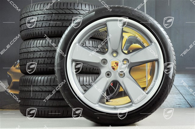 20" Sport Classic summer wheels set,GT-Silber met.,  rims 9,5J x 20 ET65 + 11,5 x 20 ET63 + NEW summer tyres 255/40 ZR20 + 295/35 ZR20, with TPM
