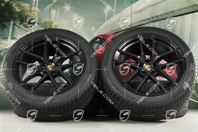 20-inch "Macan S" winter wheels set, rims 9J x 20 ET26 + 10J x 20 ET19, Pirelli winter tyres 265/45 R 20 + 295/40 R 20, black satin matt, with TPMS