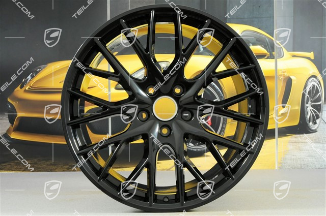 21-inch wheel rim set Panamera Sport Design, rims 9,5J x 21 ET71 + 11,5J x 21 ET69,black high gloss