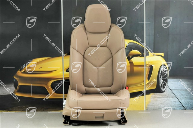 Sitz, elektr. einstellbar, leder, Tartufo, Porsche Wappen, R
