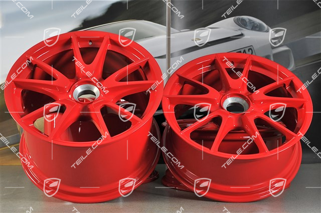 19" GT3 II Komplet felg, Czerwień indyjska, przód 8,5J x 19 ET53 + tył 12J x 19 ET63
