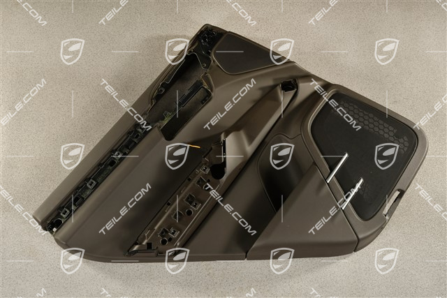 Türverkleidung, hinten, Ohne Sonnenschutzrollo, Glattleder, Achatgrau, Klangpaket Basis, L