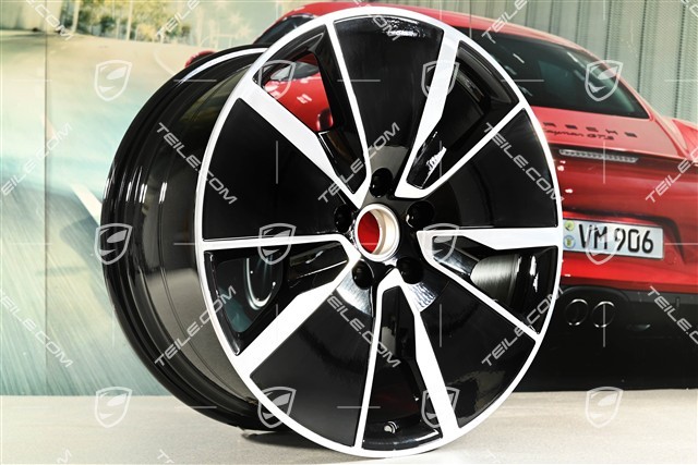 21" felga Macan Turbo, 10,5J x 21 ET47, czarny wysoki połysk