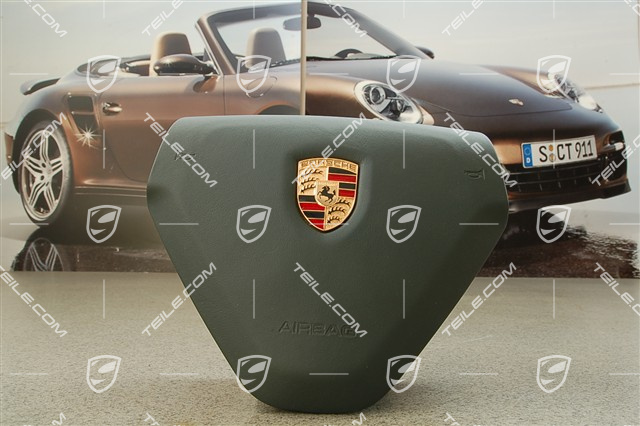 Airbag, 3-spoke, leather, palm green Airbag, 3-spoke, leather, palm green