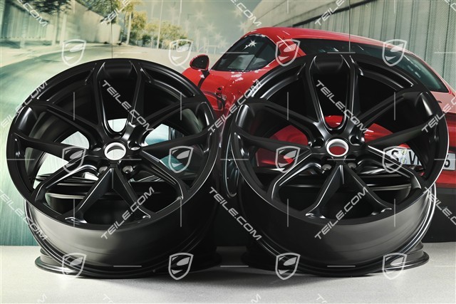 21" komplet felg GT Design, 9,5J x 21 ET27 + 10J x 21 ET19, czarny satynowy półmat