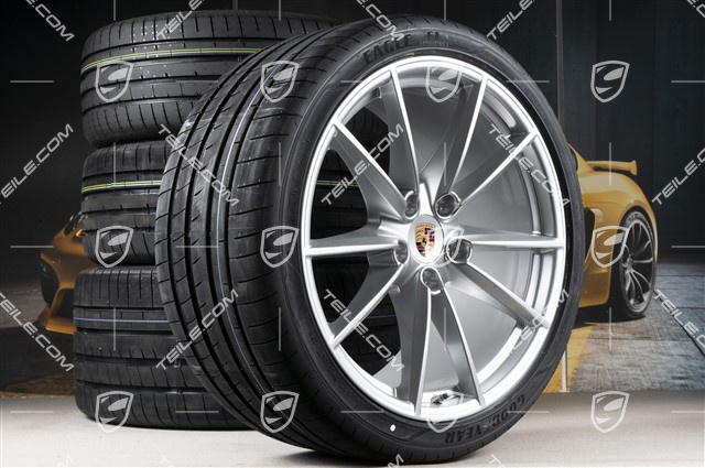 20+21-inch summer wheel set Carrera S, rims 8,5J x 20 ET53 + 11,5J x 21 ET67 + summer tyres 245/35 R20 + 305/30 R21, with TPM