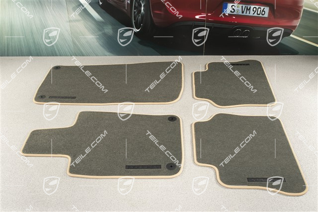 Fußmatten / Fussmattensatz, Velours, Schwarz / Luxorbeige Für Fahrzeuge ohne Befestigungspunkte im Fondbereich