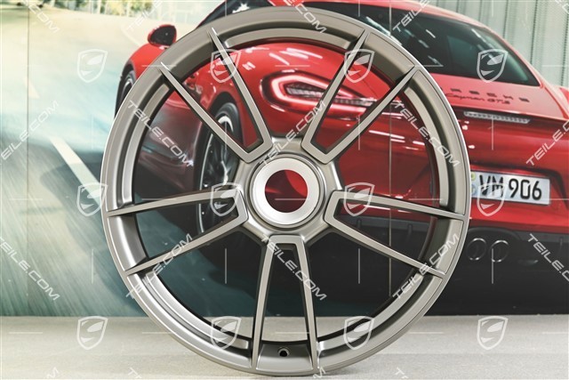 20+21-inch wheel rim set Turbo S, rims: front 8,5J x 20 ET40 + rear 11J x 21 ET66, Platinum satin matt