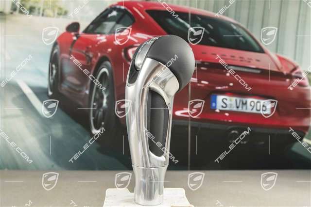 Wählhebel / Schaltknopf, Spyder, Leder, PDK, Schwarz