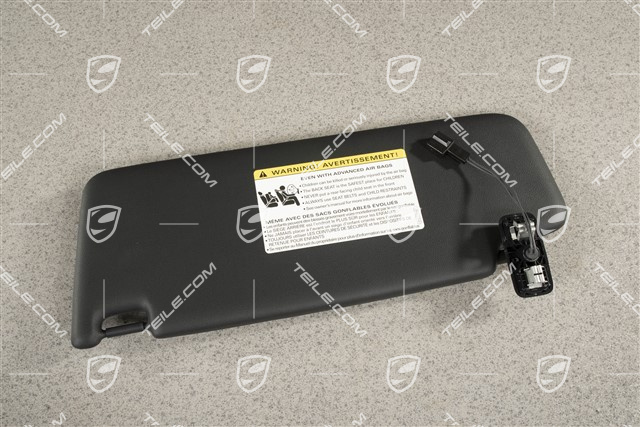 Sonnenblende, mit Spiegel und Leuchte, Schwarz, R