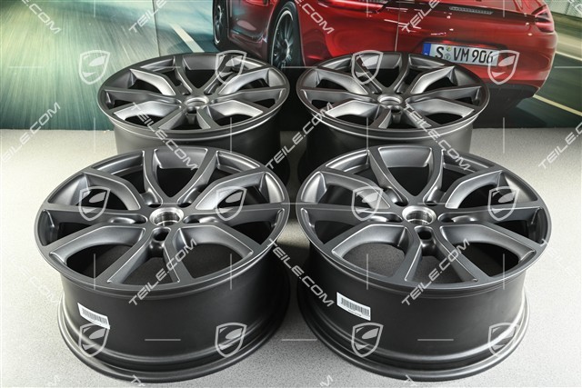 21-inch wheel rim set Exclusive Design, 9,5J x 21 ET46 + 11J x 21 ET58, Vesuvius grey