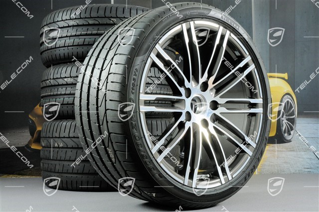 20" Turbo III summer wheel set, rims 8,5J x 20 ET51 + 11J x 20 ET56 + NEW Pirelli P-ZERO summer tyres 245/35 R20 + 305/30 R20, with TPM