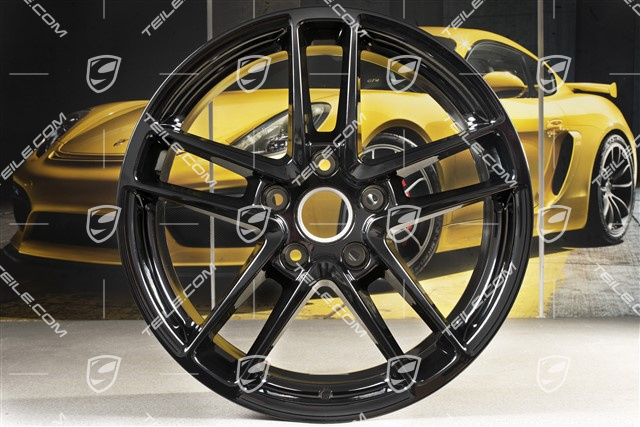 19" Komplet felg Panamera Turbo II, 10J x 19 ET61 + 9J x 19 ET60, czarny wysoki połysk