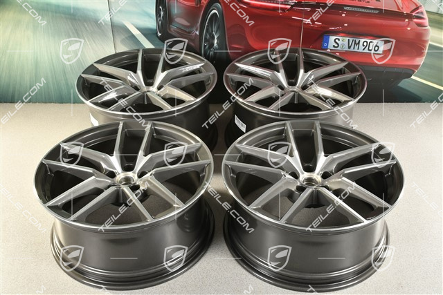 20" komplet felg Macan S, 9J x 20 ET26 + 10J x 20 ET19, Titanium