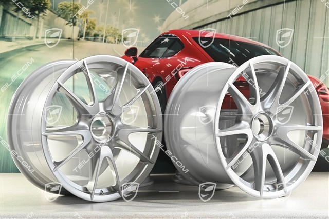 19-inch Rims set GT3RS II 4.0 / GT2RS, GT-Silber, 9J x 19 ET47 + 12J x 19 ET48