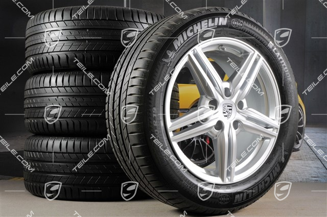 19-inch Cayenne Design II summer wheel set, 4x wheel 8,5 J x 19 ET 59 + 4x tyres 265/50 R 19 110Y XL, with TPMS