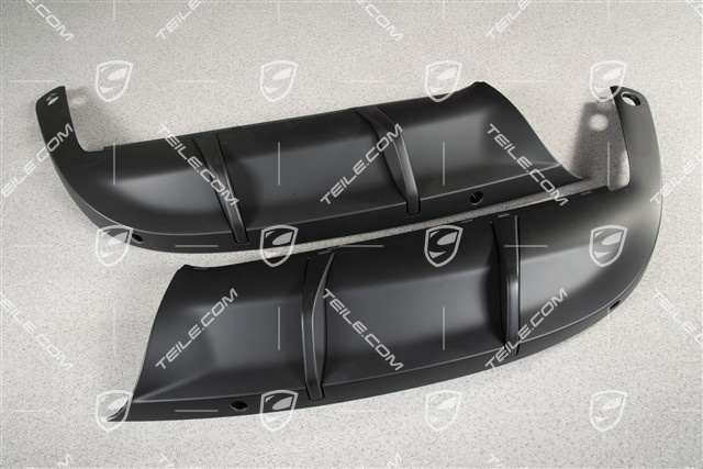 Linings, rear, lower, black mat, GTS, PDC, set L+R