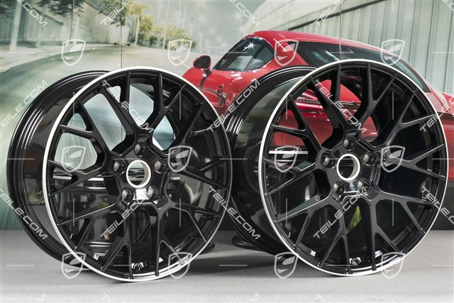 20+21" Felgensatz RS Spyder, Felgen: vorne 8,5J x 20 ET53 + hinten 11,5J x 21 ET67, in Schwarz Hochglanz