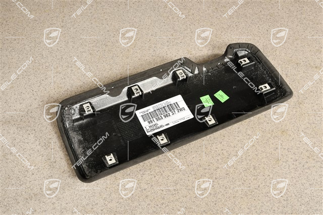 Armrest / tunnel, trim cover, Alcantara with embossed porsche crest, Black