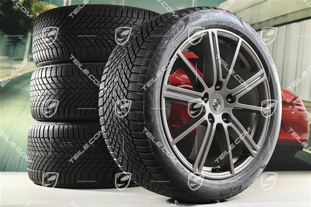 20" Panamera Turbo Koła zimowe, komplet, felgi 9,5J x 20 ET71 + 10,5J x 20 ET71 + opony zimowe Pirelli 275/40 R20 + 315/35 R20, Turbonit