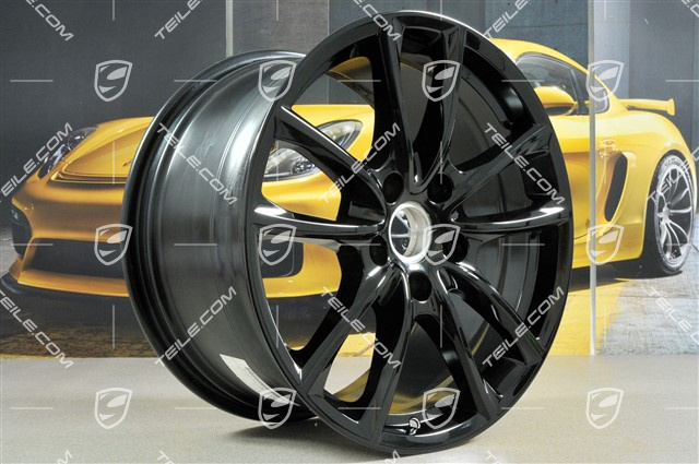 19" Felgensatz Panamera S, 9J x 19 ET64 + 10,5J x 19 ET62, schwarz hochglanz