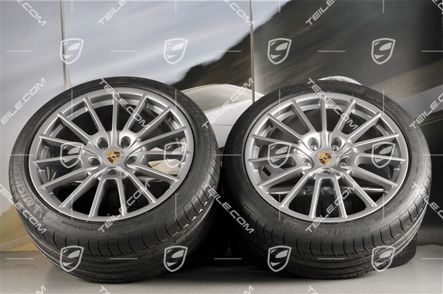 20" Panamera Sport Sommerräder Satz, 2 x 9,5J x 20 ET 65 + 2 x 11,5 J x 20 ET 63, Reifen 255/40 ZR20 + 295/35 ZR20 mit RDK