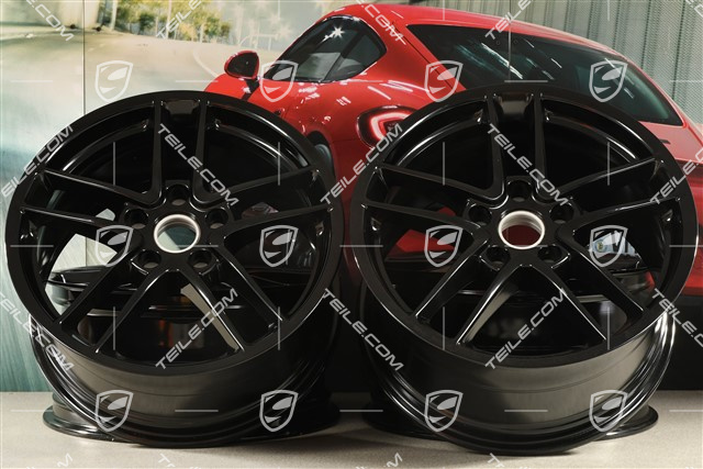 19-inch Panamera Turbo II wheel set, 10J x 19 ET61 + 9J x 19 ET60,  black high gloss