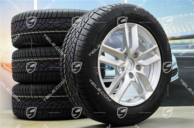 18" Winterräder Satz "Cayenne S" Facelift 2014->, Felgen 8J x 18 ET53 + Dunlop Winterreifen 255/55 R18, mit RDK-Sensoren