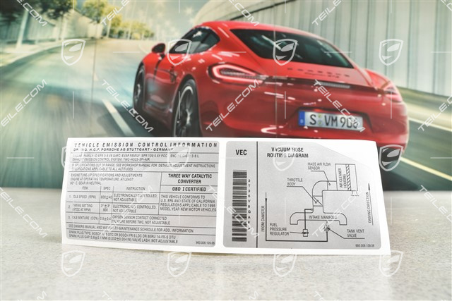 Vehicle emissions control information sticker