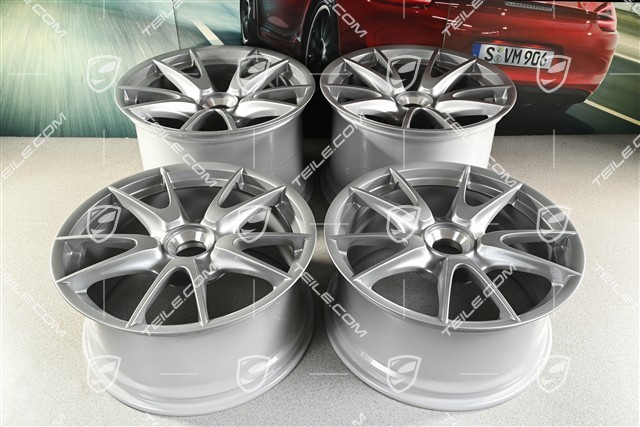 19-inch Rims set GT3RS II 4.0 / GT2RS, GT-Silber, 9J x 19 ET47 + 12J x 19 ET48