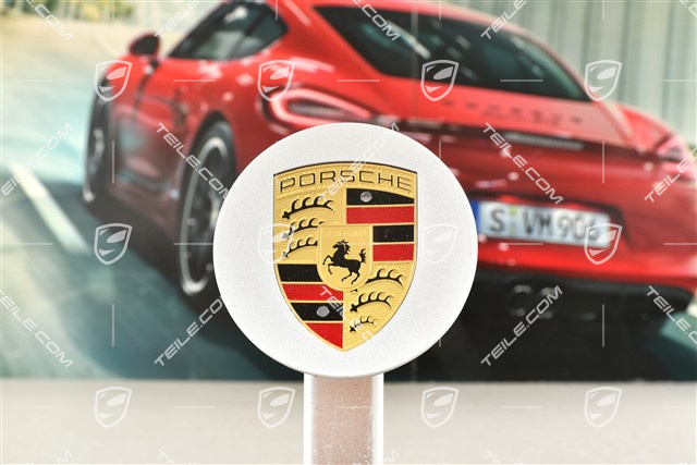 Raddeckel, großes farbiges Porschewappen