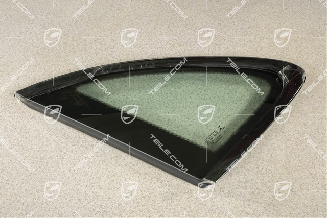 Fondscheibe, Waermeschutzglas Grün mit Zierleiste Schwarz matt, L