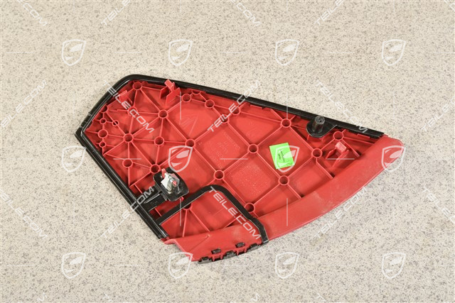 Dashboard trim lower part side cover, bordeaux red, R