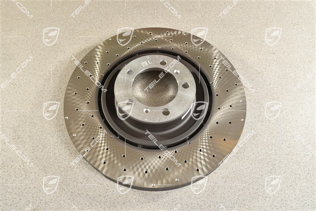 Brake disc, front axle, Brake caliper Black, L