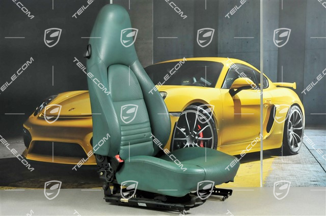 Seat, manual adjustable, leather, Nephrite green, damage, L