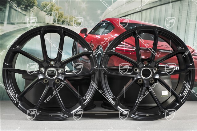 22" felgi GT, komplet, 10J x 22 ET48 + 11,5J x 22 ET52, czarny satynowy półmat