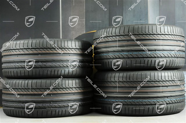 21-inch Panamera Exclusive Design summer wheel set, rims 9,5J x 21 ET71 + 11,5J x 21 ET69 + NEW Continental summer tires 275/35 ZR21 + 315/30 ZR21, with TPM