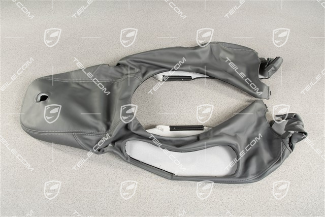 Lehnenbezug, Leder, komfortsitz, Steingrau, L