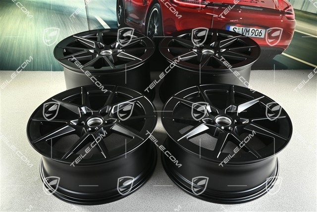 20+21" Carrera S komplet felg, 8,5J x20 ET50 + 11,5J x 21 ET79, czarny satynowy półmat