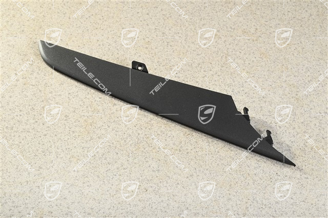 Trim cover for front bumper retaining frame, lower part, Matte Black, R
