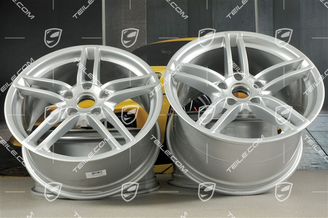 19" Felgensatz Carrera, 8,5J x 19 ET54 + 11J x 19 ET48, Brilliantsilber