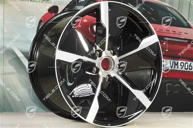 21" Felge Taycan Exclusive Design, 11,5J x 21 ET66, hinten, schwarz hochglanz, R
