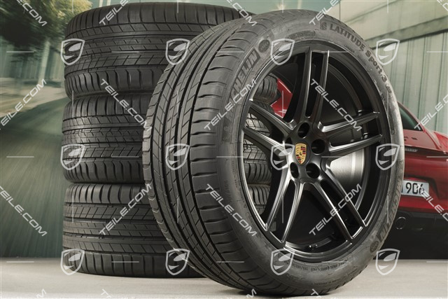 20-inch Turbo summer wheels set, rims 9J x 20 ET26 + 10J x 20 ET19 + Michelin summer tyres 265/45 R20 + 295/40 R20, Black satin mat, with TPMS