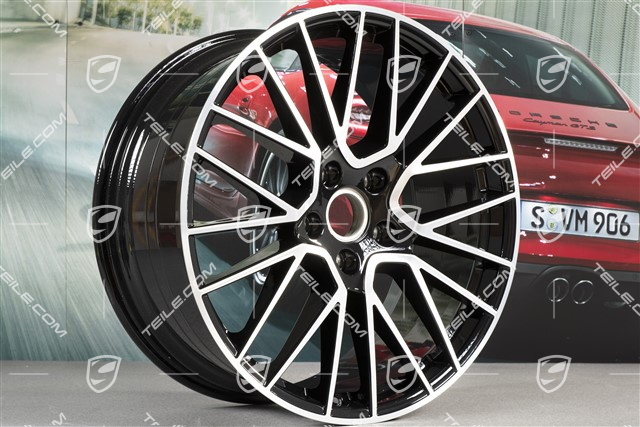 21-inch wheel rim set Cayenne RS Spyder, 11J x 21 ET58 + 9,5J x 21 ET46, black high gloss